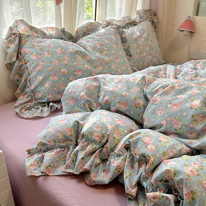 91家纺网 家纺一手货源 找家纺 冕悠家纺 2025新款A类法式花边四件套超柔裸睡级床单被套三件套-风格二+微信提供买家秀 莓恋