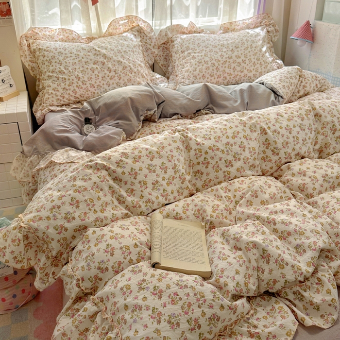 91家纺网 家纺一手货源 找家纺 冕悠家纺 2025新款A类法式花边四件套超柔裸睡级床单被套三件套-风格二+微信提供买家秀 拾染