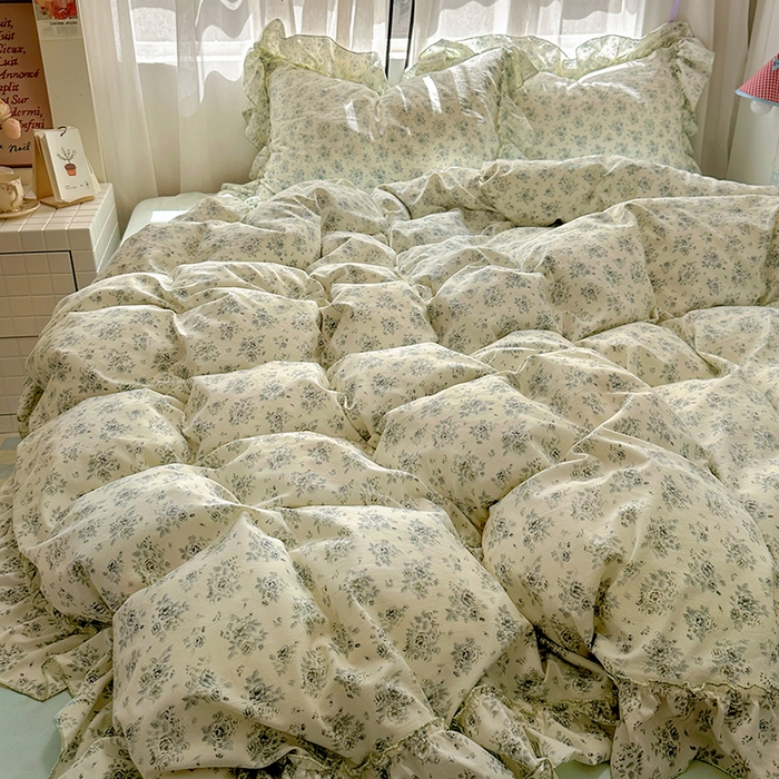 91家纺网 家纺一手货源 找家纺 冕悠家纺 2025新款A类法式花边四件套超柔裸睡级床单被套三件套-风格二+微信提供买家秀 愫月