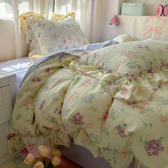 91家纺网 家纺一手货源 找家纺 冕悠家纺 2025新款A类法式花边四件套超柔裸睡级床单被套三件套-风格二+微信提供买家秀 夕颜