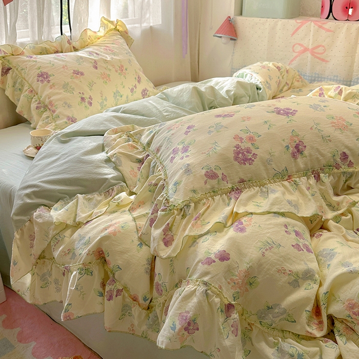 91家纺网 家纺一手货源 找家纺 冕悠家纺 2025新款A类法式花边四件套超柔裸睡级床单被套三件套-风格二+微信提供买家秀 夕柚