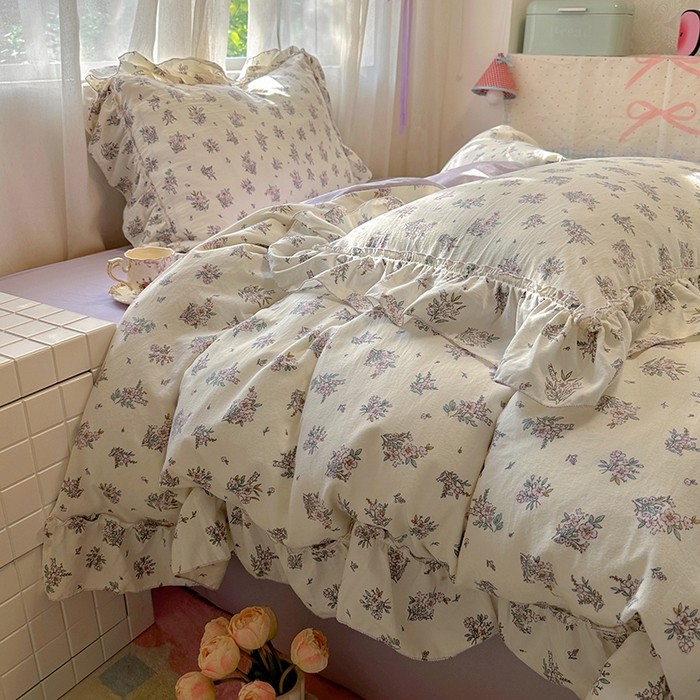 91家纺网 家纺一手货源 找家纺 冕悠家纺 2025新款A类法式花边四件套超柔裸睡级床单被套三件套-风格二+微信提供买家秀 紫苿