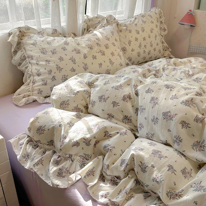 91家纺网 家纺一手货源 找家纺 冕悠家纺 2025新款A类法式花边四件套超柔裸睡级床单被套三件套-风格二+微信提供买家秀 紫苿