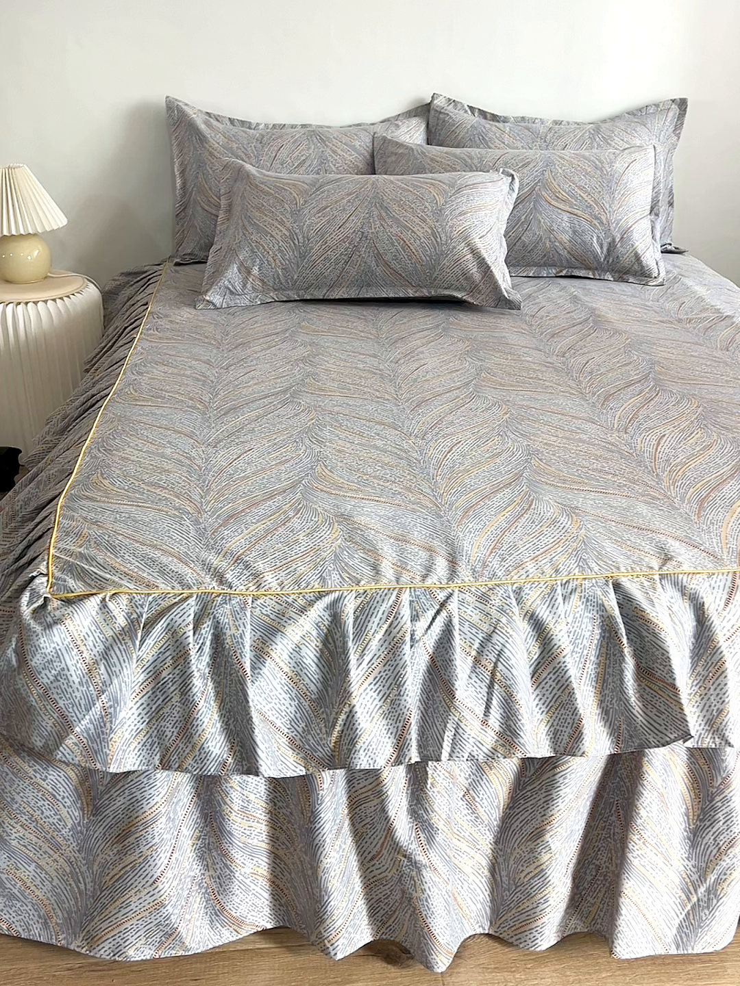 91家纺网 家纺一手货源 找家纺 （总）小雨家纺 【跨境外贸】2026新款芦荟棉韩版花边床裙系列床裙单件-单床裙