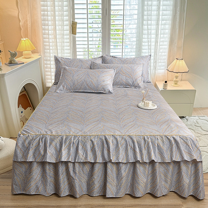 91家纺网 家纺一手货源 找家纺 （总）小雨家纺 【跨境外贸】2026新款芦荟棉韩版花边床裙系列床裙单件-单床裙