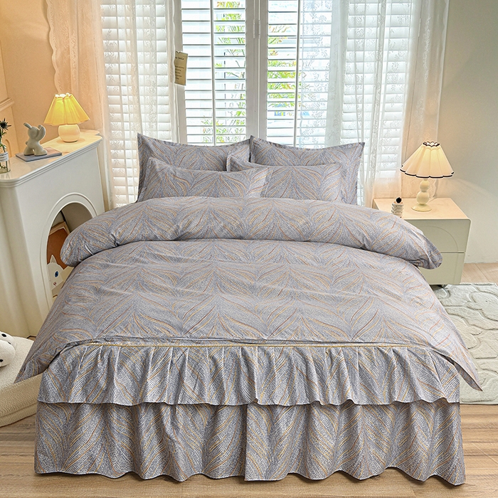 91家纺网 家纺一手货源 找家纺 （总）小雨家纺 【跨境外贸】2026新款芦荟棉韩版花边床裙系列四件套