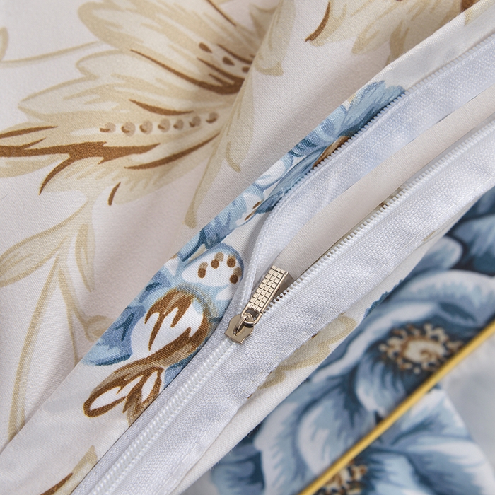 91家纺网 家纺一手货源 找家纺 小雨家纺 【跨境外贸】2026新款芦荟棉韩版花边床裙系列四件套 江山如画兰