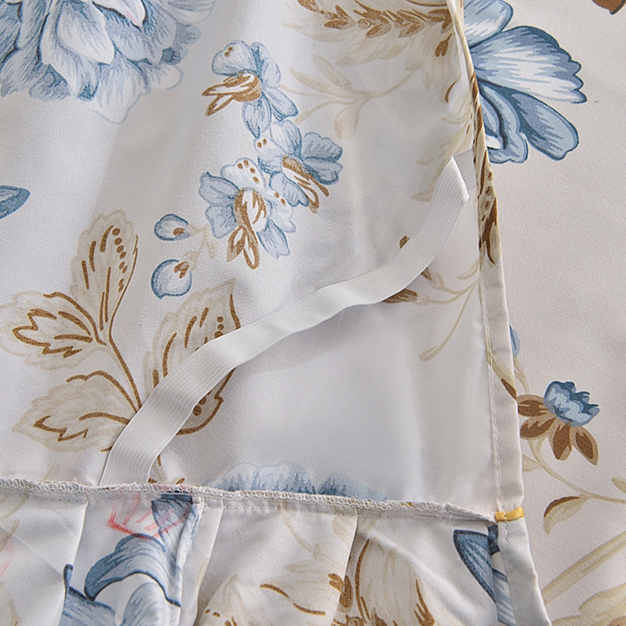 91家纺网 家纺一手货源 找家纺 小雨家纺 【跨境外贸】2026新款芦荟棉韩版花边床裙系列四件套 江山如画兰