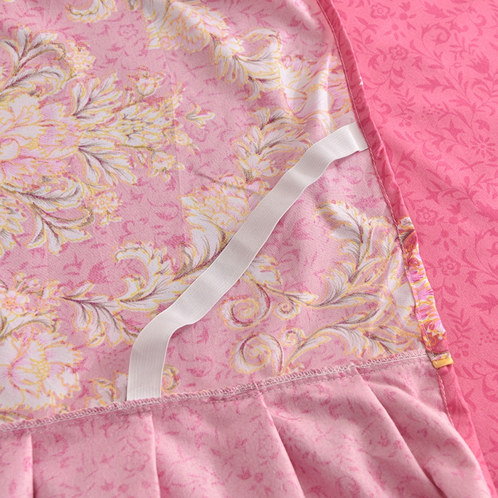 91家纺网 家纺一手货源 找家纺 小雨家纺 【跨境外贸】2026新款芦荟棉韩版花边床裙系列四件套 梦里花都