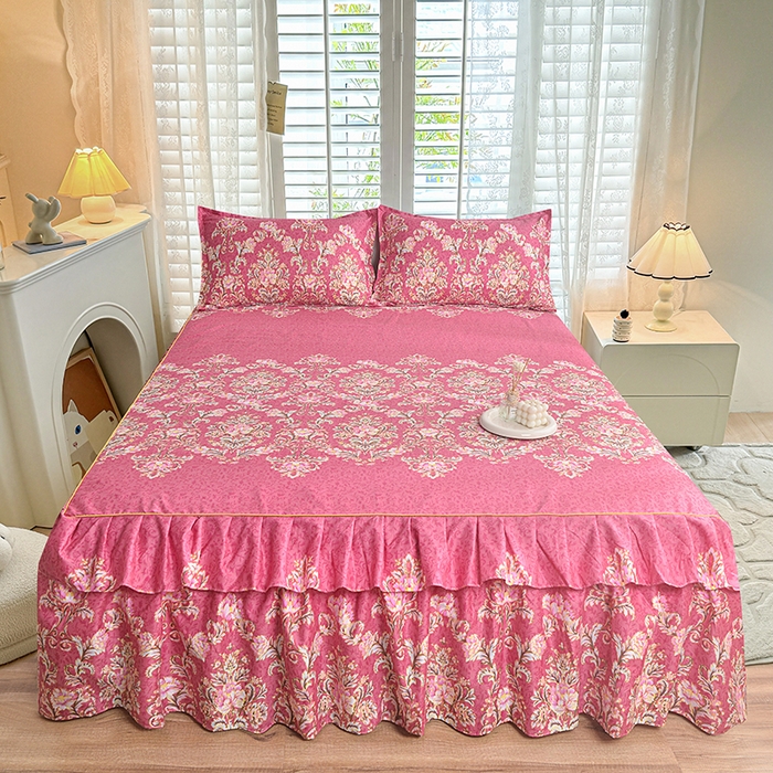 小雨家纺 【跨境外贸】2026新款芦荟棉韩版花边床裙系列床裙单件-单床裙 梦里花都