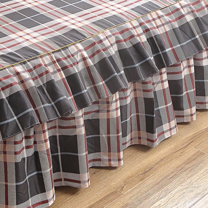 91家纺网 家纺一手货源 找家纺 小雨家纺 【跨境外贸】2026新款芦荟棉韩版花边床裙系列四件套 如意咖