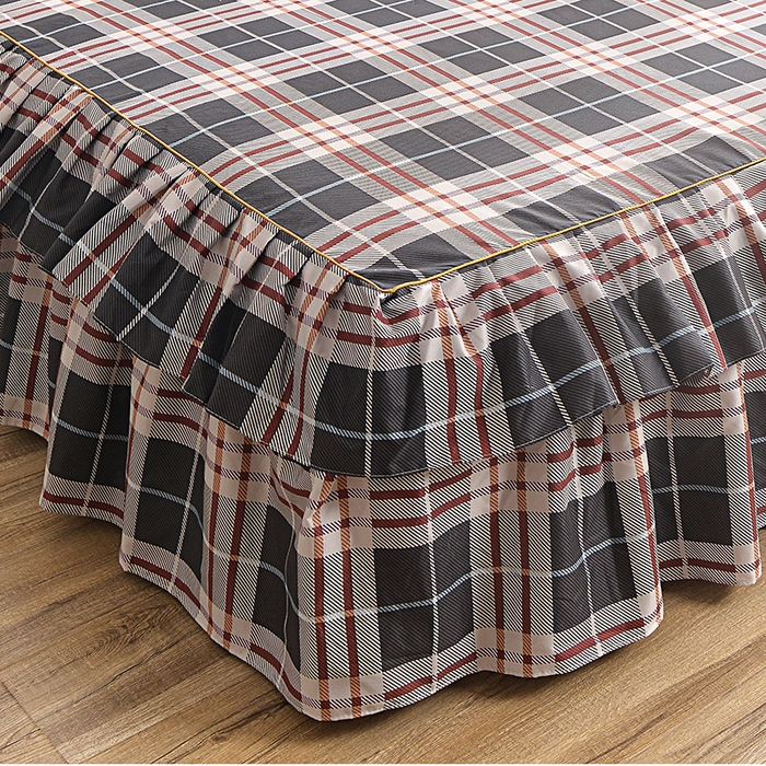 91家纺网 家纺一手货源 找家纺 小雨家纺 【跨境外贸】2026新款芦荟棉韩版花边床裙系列四件套 如意咖