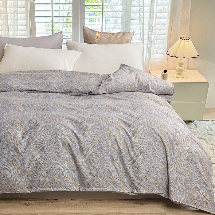 91家纺网 家纺一手货源 找家纺 小雨家纺 【跨境外贸】2026新款芦荟棉韩版花边床裙系列被套单件-单被套 大好河山灰