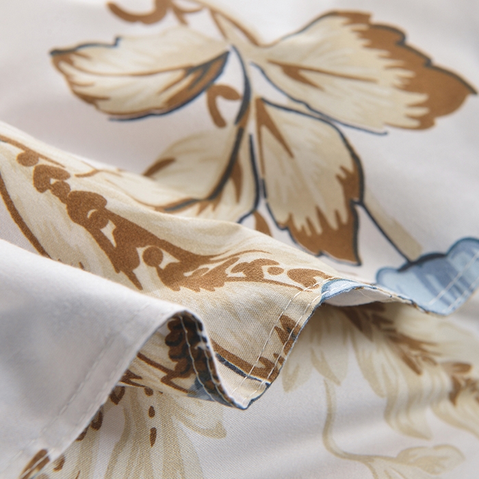 91家纺网 家纺一手货源 找家纺 小雨家纺 【跨境外贸】2026新款芦荟棉韩版花边床裙系列被套单件-单被套 江山如画兰