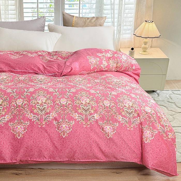 91家纺网 家纺一手货源 找家纺 小雨家纺 【跨境外贸】2026新款芦荟棉韩版花边床裙系列被套单件-单被套 梦里花都