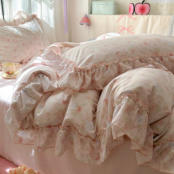 91家纺网 家纺一手货源 找家纺 冕悠家纺 2025新款A类法式花边四件套超柔裸睡级床单被套三件套-风格一+微信提供买家秀 漫禾