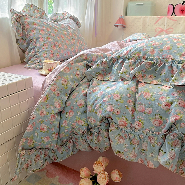 91家纺网 家纺一手货源 找家纺 冕悠家纺 2025新款A类法式花边四件套超柔裸睡级床单被套三件套-风格一+微信提供买家秀 莓恋