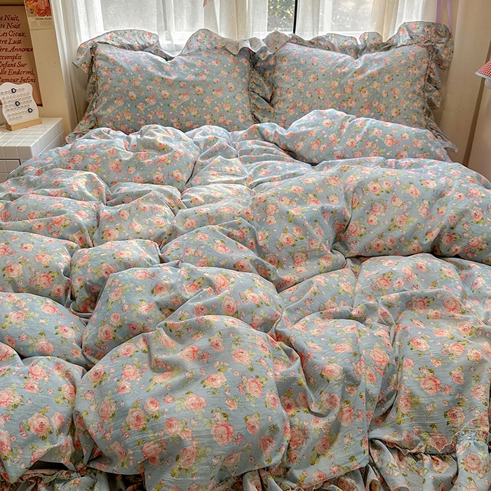 91家纺网 家纺一手货源 找家纺 冕悠家纺 2025新款A类法式花边四件套超柔裸睡级床单被套三件套-风格一+微信提供买家秀 莓恋