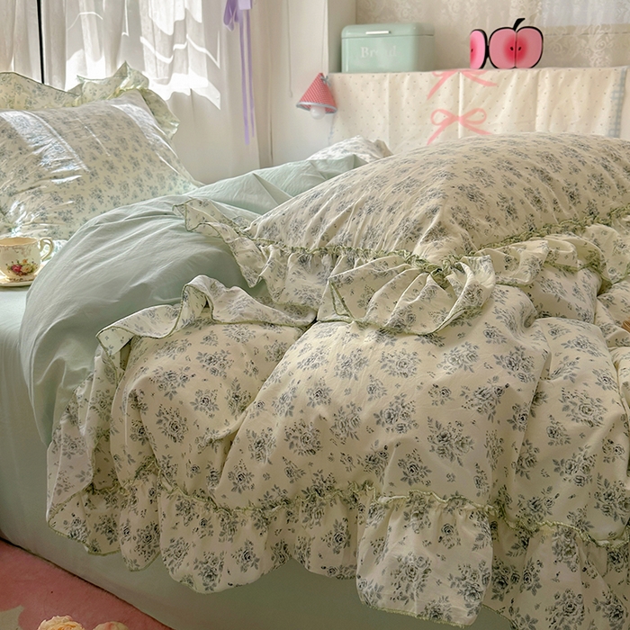 91家纺网 家纺一手货源 找家纺 冕悠家纺 2025新款A类法式花边四件套超柔裸睡级床单被套三件套-风格一+微信提供买家秀 愫月