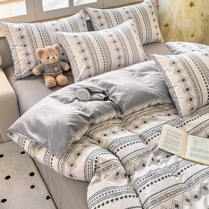 91家纺网 家纺一手货源 找家纺 昊翔家纺 2025新款13372全棉印花系列四件套 广岛之恋