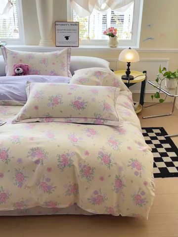 91家纺网 家纺一手货源 找家纺 （总）乐童家纺 2025新款网红直播热款吊边一字绣工艺款四件套