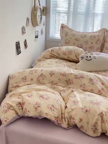 91家纺网 家纺一手货源 找家纺 乐童家纺 2025新款网红直播热款吊边一字绣工艺款四件套 花海