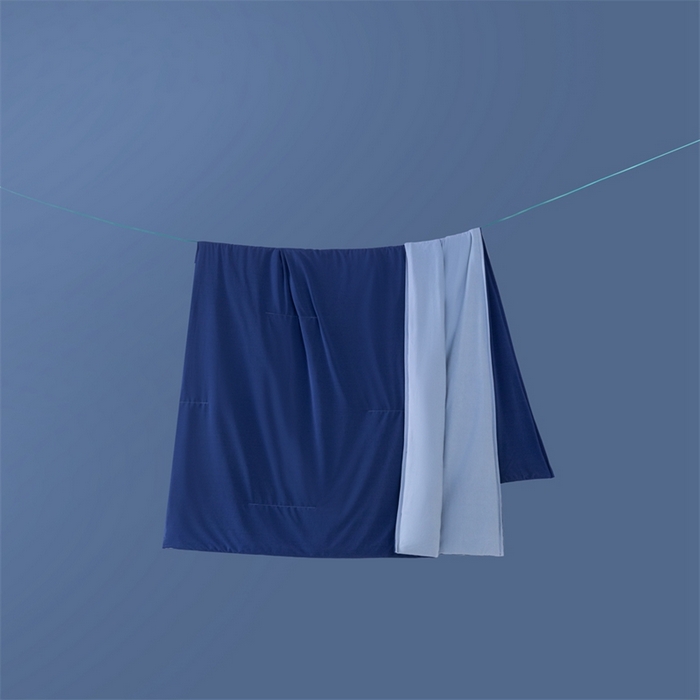 91家纺网 家纺一手货源 找家纺 圣梦莱羽绒家纺 2025亚朵同款PRO2.0锦氨夏凉被30%naia棉冰丝被子被芯 深睡蓝