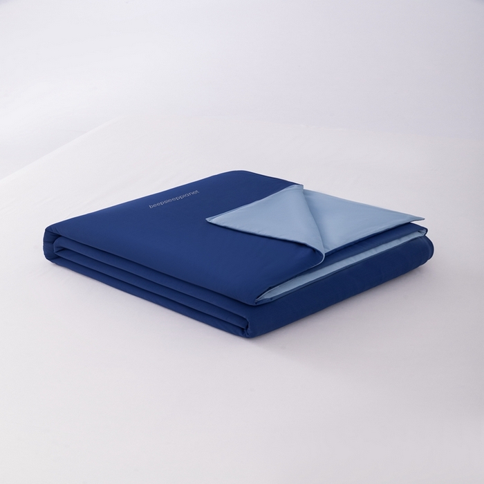 91家纺网 家纺一手货源 找家纺 圣梦莱羽绒家纺 2025亚朵同款PRO2.0锦氨夏凉被30%naia棉冰丝被子被芯 深睡蓝