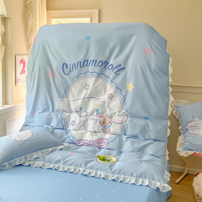 91家纺网 家纺一手货源 找家纺 玉元坊 2025新款三丽鸥白花边被套数码印花大版全棉纯棉卡通三四件套 大版花边-大耳兔