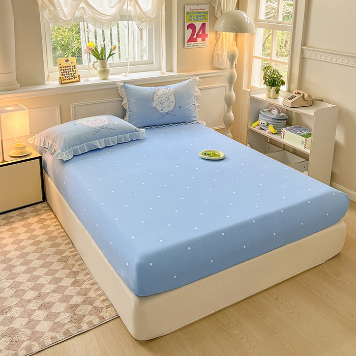 91家纺网 家纺一手货源 找家纺 玉元坊 2025新款三丽鸥白花边被套数码印花大版全棉纯棉卡通三四件套 大版花边-大耳兔