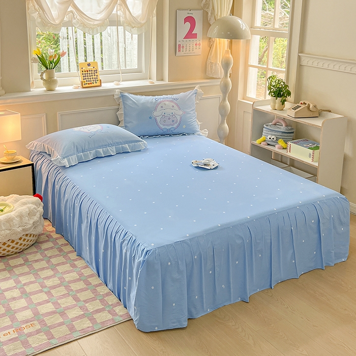 91家纺网 家纺一手货源 找家纺 玉元坊 2025新款三丽鸥白花边被套数码印花大版全棉纯棉卡通三四件套 大版花边-大耳兔