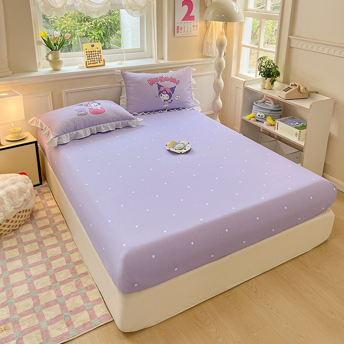 91家纺网 家纺一手货源 找家纺 玉元坊 2025新款三丽鸥白花边被套数码印花大版全棉纯棉卡通三四件套 大版花边-扑克