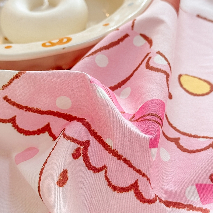 91家纺网 家纺一手货源 找家纺 玉元坊 2025新款三丽鸥白花边被套数码印花大版全棉纯棉卡通三四件套 大版花边-玩偶美乐蒂