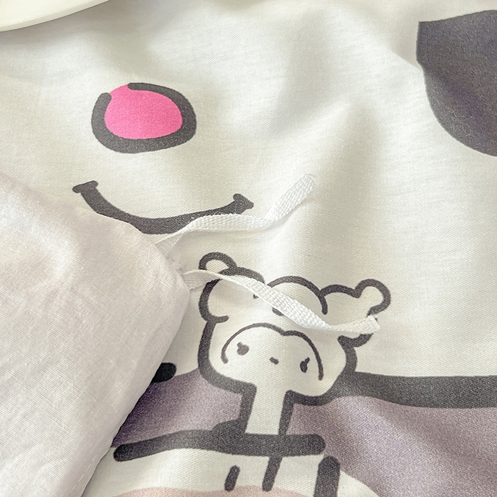 91家纺网 家纺一手货源 找家纺 玉元坊 2025新款三丽鸥白花边被套数码印花大版全棉纯棉卡通三四件套 大版花边-饮料