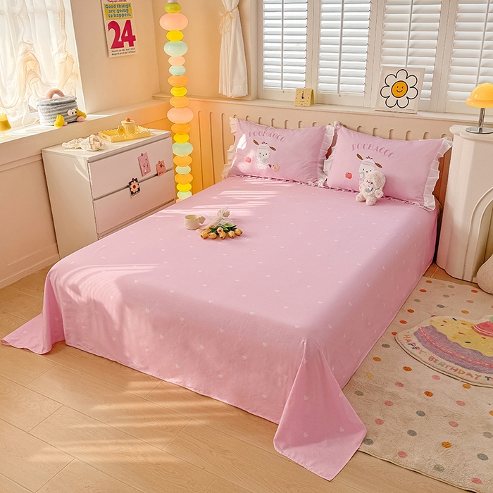 91家纺网 家纺一手货源 找家纺 玉元坊 2025新款三丽鸥白花边被套数码印花大版全棉纯棉卡通三四件套 花边款-活力帕恰狗