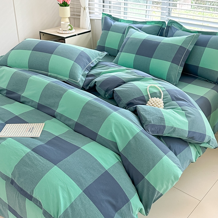 91家纺网 家纺一手货源 找家纺 （总）侯先生家纺 2025新款全棉色织单被套纯棉学生被罩格子