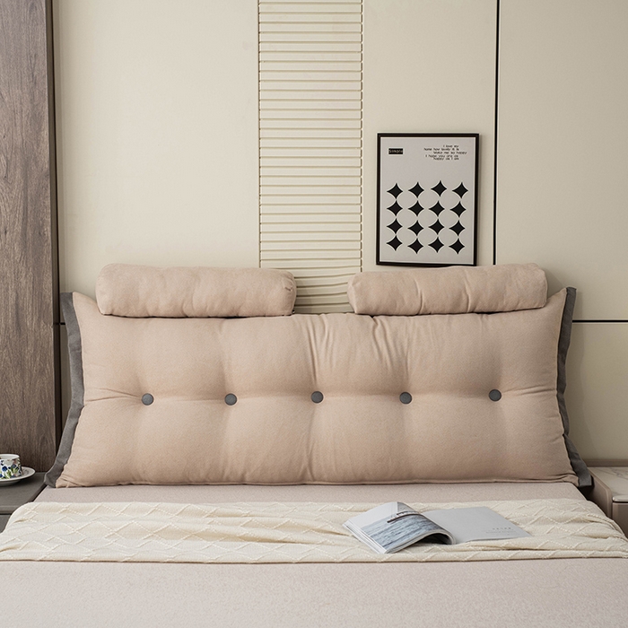 91家纺网 家纺一手货源 找家纺 一兰家纺 2025新款四季通用三角靠垫床头大靠背腰靠沙发靠背可拆洗-希尔系列 希尔-深灰边