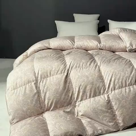 91家纺网 家纺一手货源 找家纺 （总）静若居羽绒被壳 2025新款糯棉印花羽绒被95白鹅绒羽绒被壳送充绒管