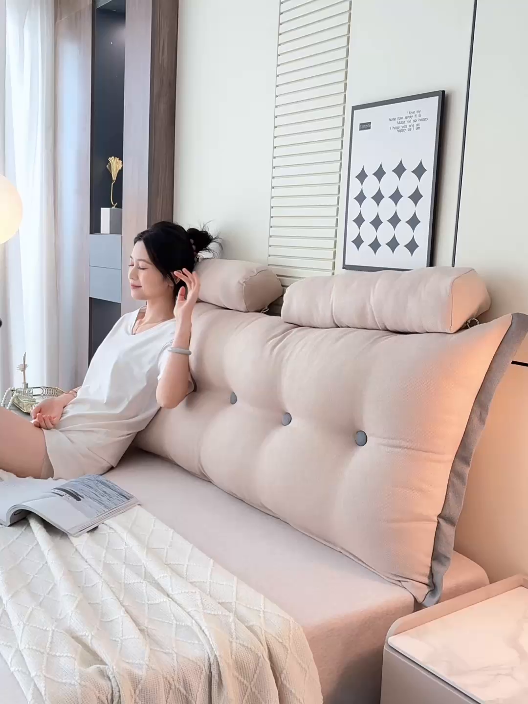 91家纺网 家纺一手货源 找家纺 （总）一兰家纺 2025新款四季通用三角靠垫床头大靠背腰靠沙发靠背可拆洗-希尔系列