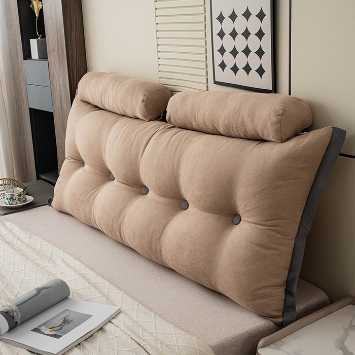 91家纺网 家纺一手货源 找家纺 一兰家纺 2025新款四季通用三角靠垫床头大靠背腰靠沙发靠背可拆洗-希尔系列 希尔-淡雅黄