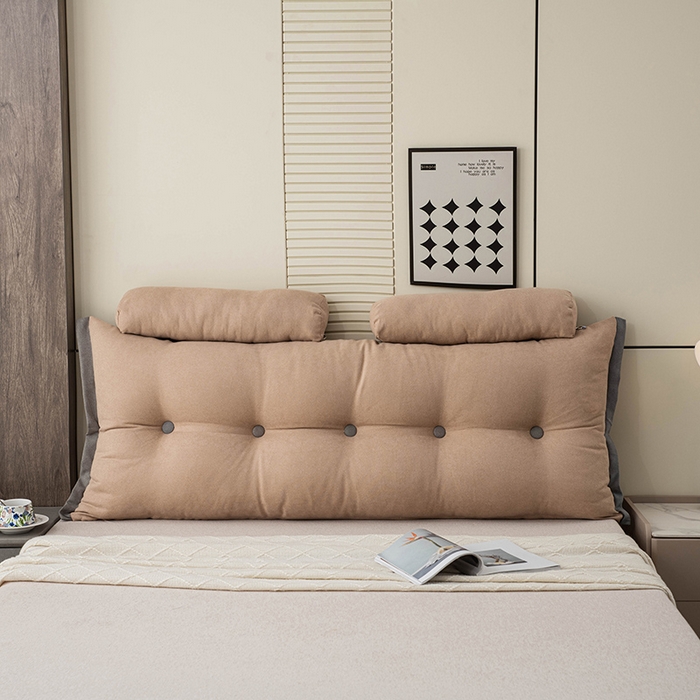 91家纺网 家纺一手货源 找家纺 一兰家纺 2025新款四季通用三角靠垫床头大靠背腰靠沙发靠背可拆洗-希尔系列 希尔-淡雅黄