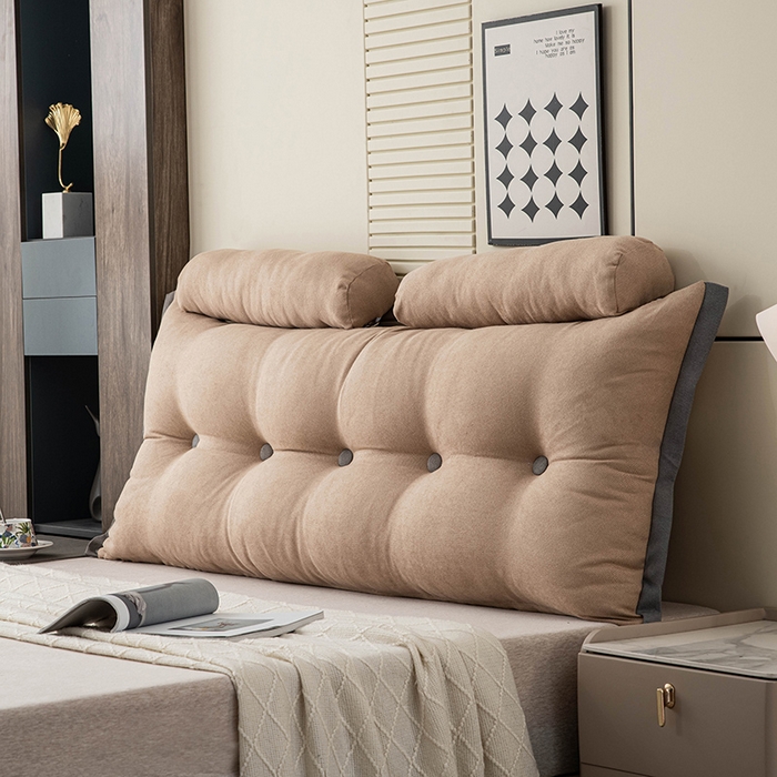 91家纺网 家纺一手货源 找家纺 一兰家纺 2025新款四季通用三角靠垫床头大靠背腰靠沙发靠背可拆洗-希尔系列 希尔-淡雅黄