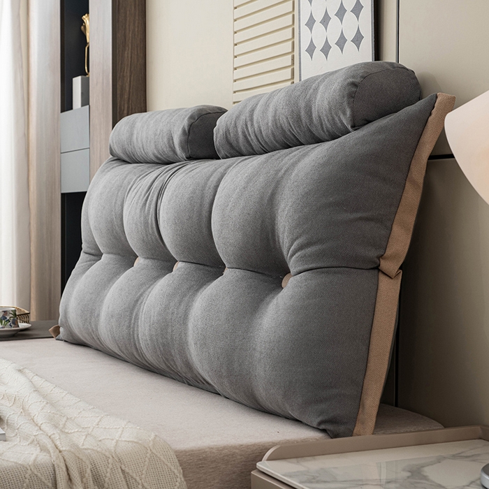 一兰家纺 2025新款四季通用三角靠垫床头大靠背腰靠沙发靠背可拆洗-希尔系列 希尔-灰色