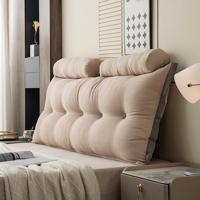 91家纺网 家纺一手货源 找家纺 一兰家纺 2025新款四季通用三角靠垫床头大靠背腰靠沙发靠背可拆洗-希尔系列 希尔-深灰边