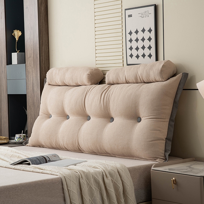 91家纺网 家纺一手货源 找家纺 一兰家纺 2025新款四季通用三角靠垫床头大靠背腰靠沙发靠背可拆洗-希尔系列 希尔-深灰边