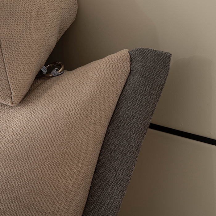 91家纺网 家纺一手货源 找家纺 一兰家纺 2025新款四季通用三角靠垫床头大靠背腰靠沙发靠背可拆洗-希尔系列 希尔-深灰边