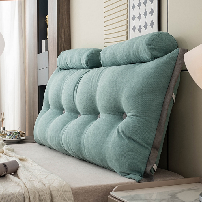 一兰家纺 2025新款四季通用三角靠垫床头大靠背腰靠沙发靠背可拆洗-希尔系列 希尔-水漾蓝