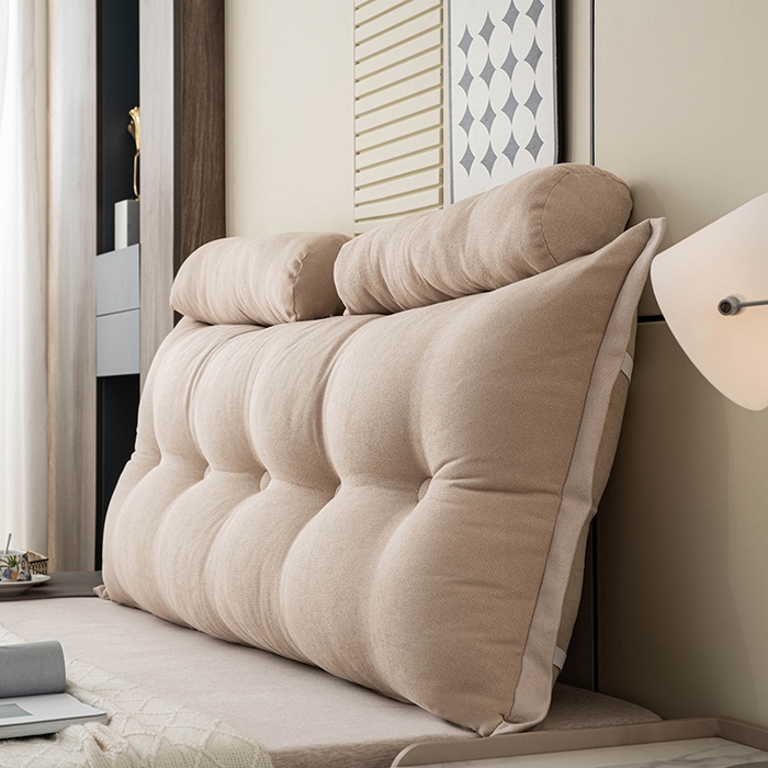 一兰家纺 2025新款四季通用三角靠垫床头大靠背腰靠沙发靠背可拆洗-希尔系列 希尔-质感米