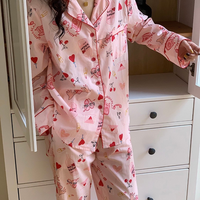 91家纺网 家纺一手货源 找家纺 （总）妍景家居生活馆 2025新款82729 韩系粉粉爱心樱桃套装