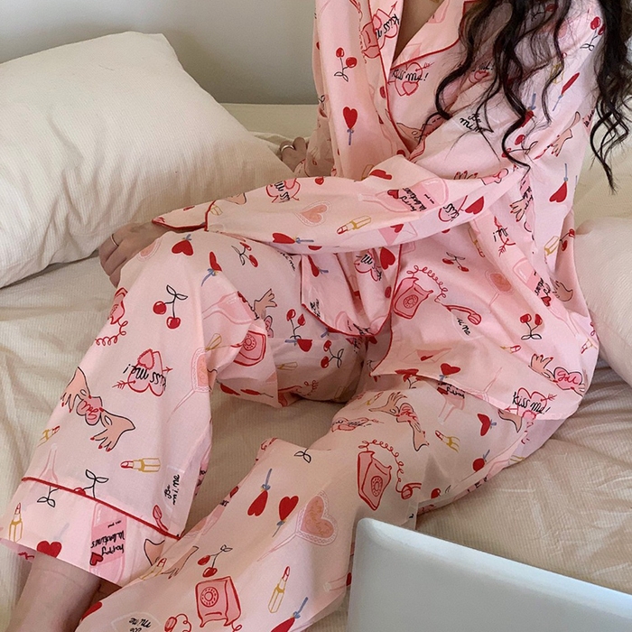 91家纺网 家纺一手货源 找家纺 （总）妍景家居生活馆 2025新款82729 韩系粉粉爱心樱桃套装